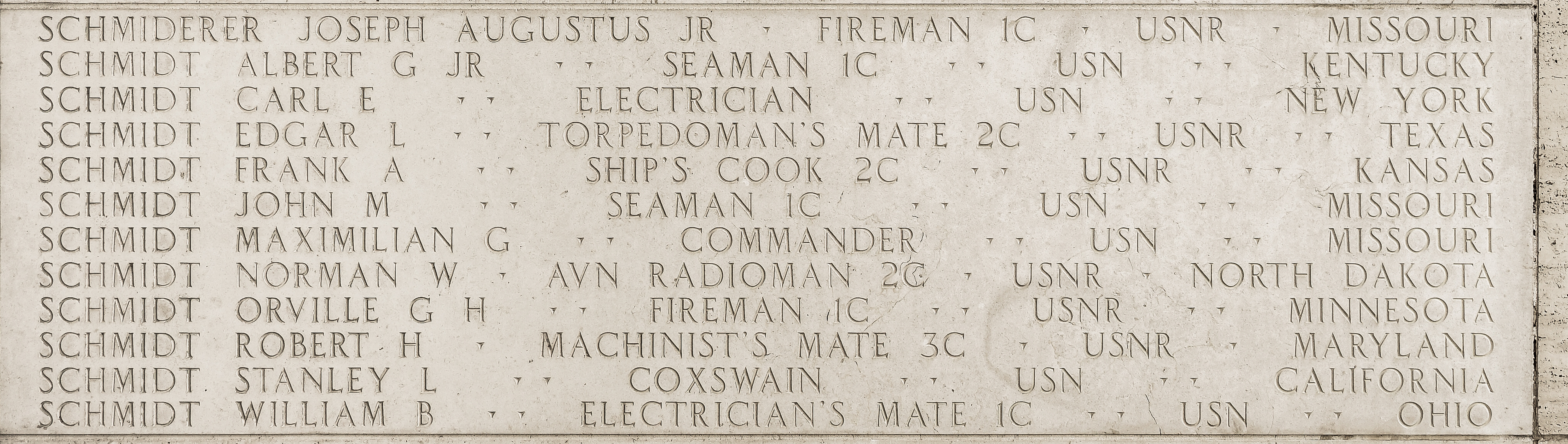 Edgar L. Schmidt, Torpedoman's Mate Second Class